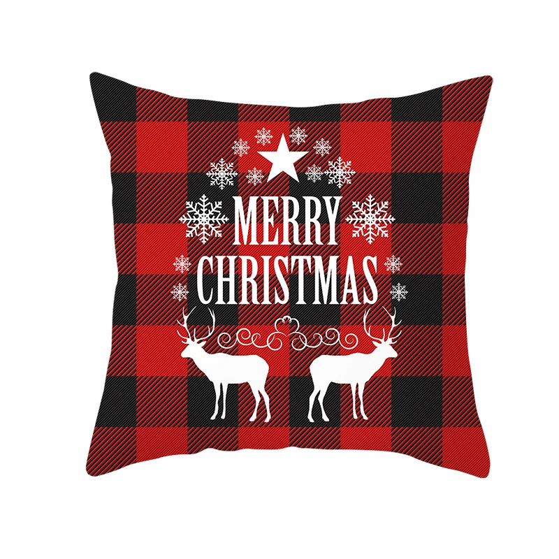 Fuwatacchi Merry Christmas Printed Pillow Case Red Black Plaid Cushion Covers For Home Chair Sofa Decorative Pillowcases 45*45cm
Fuwatacchi Merry Christmas Printed Pillow Case Red Black Plaid Cushion Covers For Home Chair Sofa Decorative Pillowcases 45*45cm