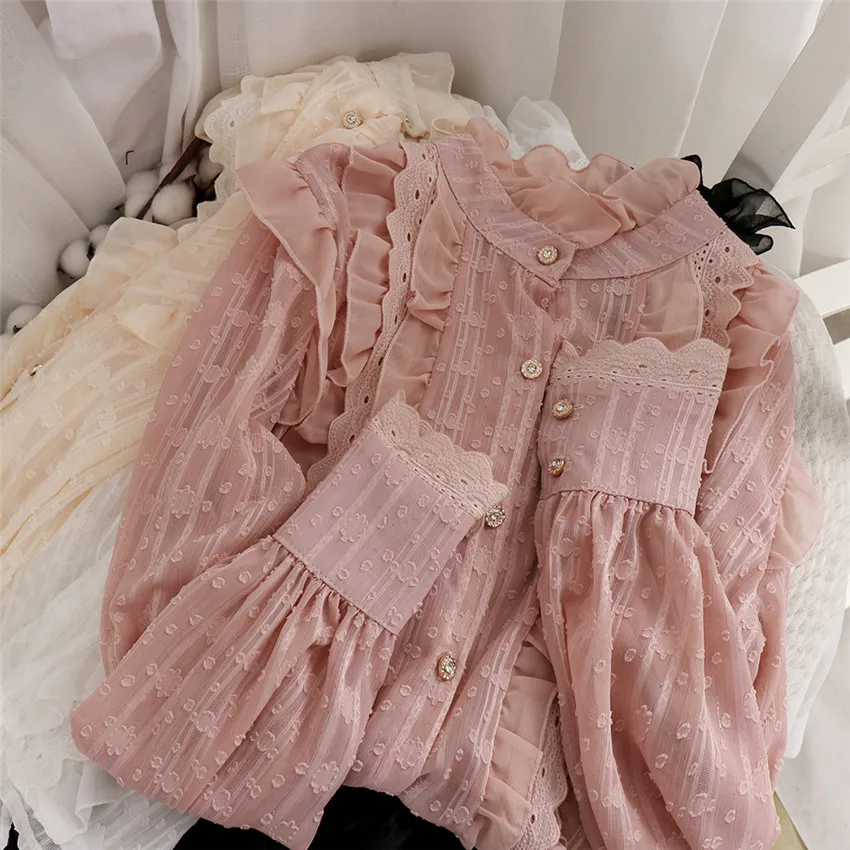 20 New Spring Women Pink Lace Blouse Sweety Girl Mesh Shirt Lantern Sleeve Turtleneck Blousas Basic Tops Outwear Bottomings 1308
20 New Spring Women Pink Lace Blouse Sweety Girl Mesh Shirt Lantern Sleeve Turtleneck Blousas Basic Tops Outwear Bottomings 1308