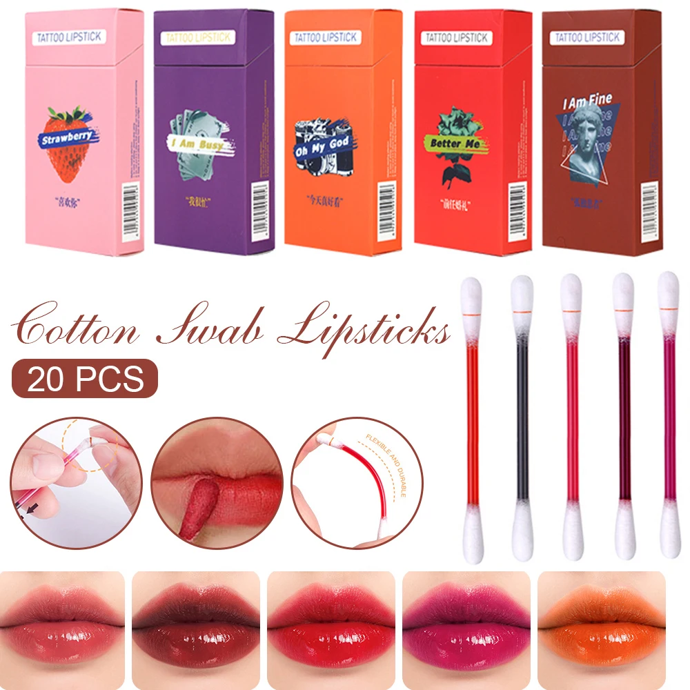 20 Pieces/Set Lipstick Cigarette Cotton Swab Lipstick Portable Waterproof Liquid Non-Stick Cup Tattoo Lipstick Lip Tint Lipgloss
20 Pieces/Set Lipstick Cigarette Cotton Swab Lipstick Portable Waterproof Liquid Non-Stick Cup Tattoo Lipstick Lip Tint Lipgloss