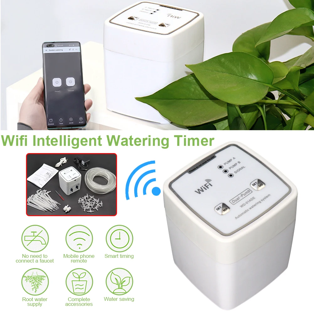 Garden Intelligent Timing Watering Kit Micro Equipment WIFI Automatic Drip Irrigation System Dual Pump Timer Digital Control
Garden Intelligent Timing Watering Kit Micro Equipment WIFI Automatic Drip Irrigation System Dual Pump Timer Digital Control