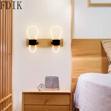 Nordic Vintage Wood Wall Lamp Creative Notes Acrylic Led Light Fixtures for Bedroom Bathroom Corrior Stairs Loft Decor Lighting