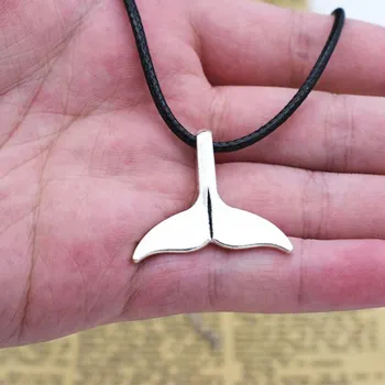 Fashion Fish tail Whale Tail Charms Necklace Pendants Beach Ocean Sea Whale Tail Fish Necklace Female Pendant Chain Collar