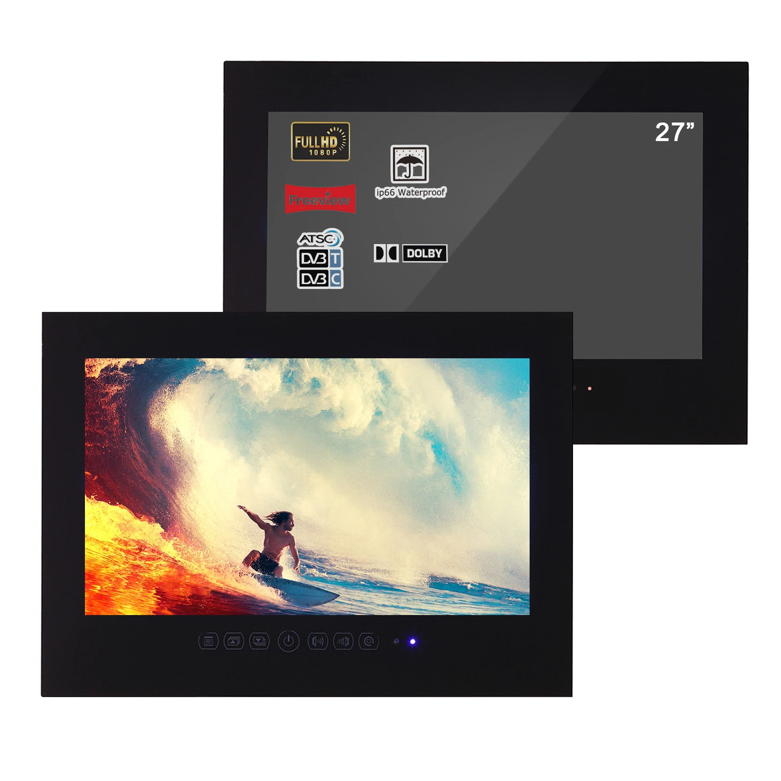 Souria 27 дюймов Full HD 1080 Водонепроницаемый Ванная комната светодиодный ТВ душ ТВ IP66 водостойкий Дисплей (черный/белый)
Souria 27 дюймов Full HD 1080 Водонепроницаемый Ванная комната светодиодный ТВ душ ТВ IP66 водостойкий Дисплей (черный/белый)