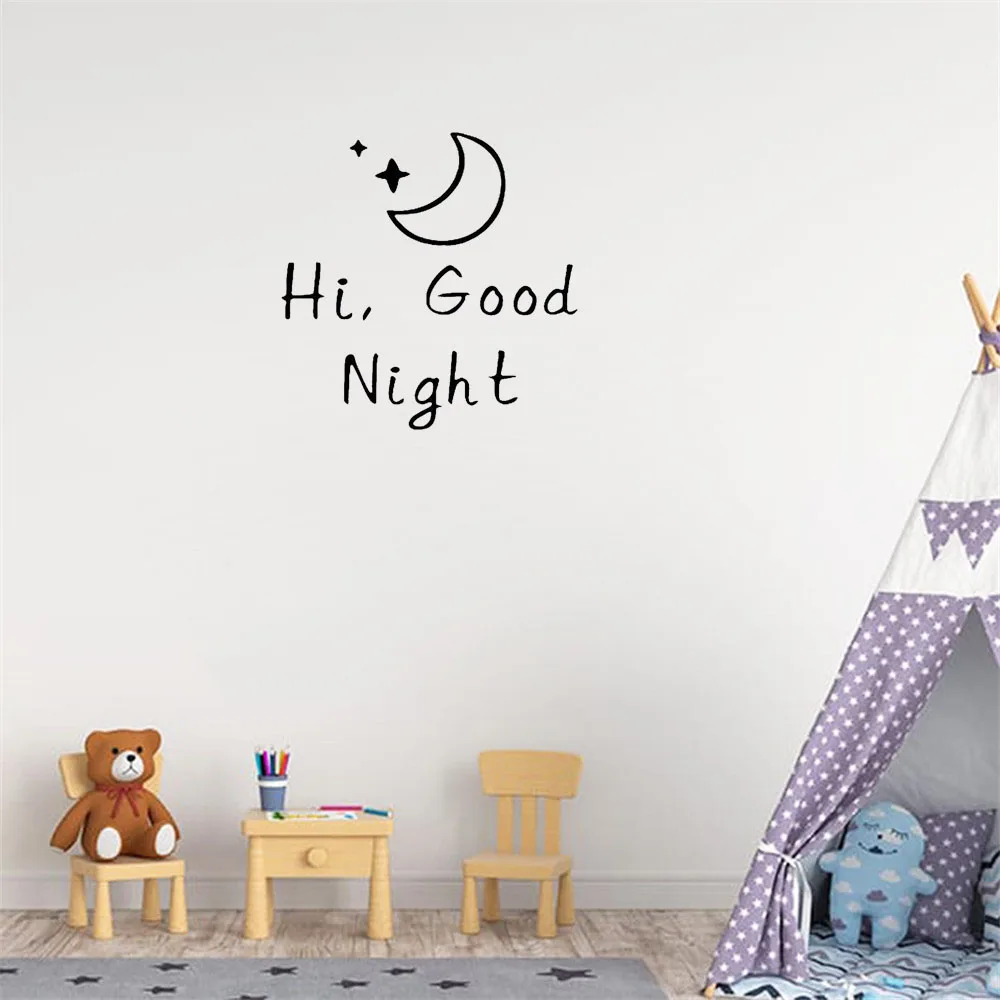 HI Good Night Wall Art Decal Home Decoration Wall Sticker For Kids Room Bedroom Wall Decor Mural Vinyl Waterproof sv35
HI Good Night Wall Art Decal Home Decoration Wall Sticker For Kids Room Bedroom Wall Decor Mural Vinyl Waterproof sv35