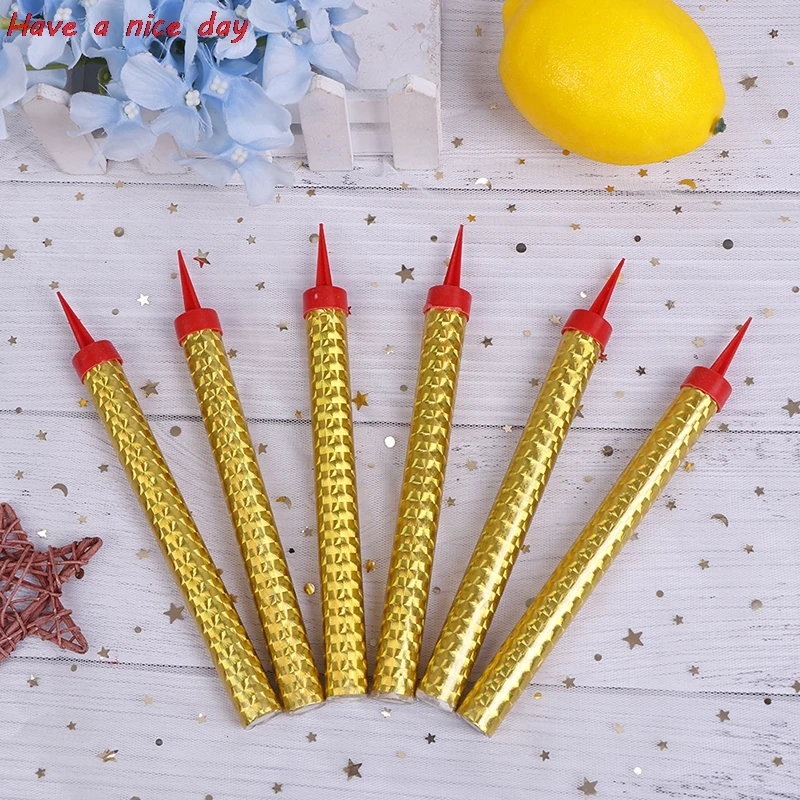 

1pcs 12cm Surprise Creative Straight Barrel Golden Champagne Fireworks Magic Wand Burning Candle Cake Decor Party Supplies