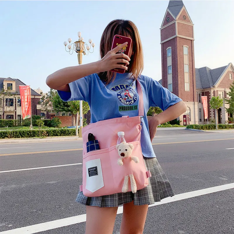 Cartoon Cute Women's Messenger Bag Large Capacity Canvas Women Shoulder Bags Fashion Zipper Girls Reusable Folding Bags
Cartoon Cute Women's Messenger Bag Large Capacity Canvas Women Shoulder Bags Fashion Zipper Girls Reusable Folding Bags
