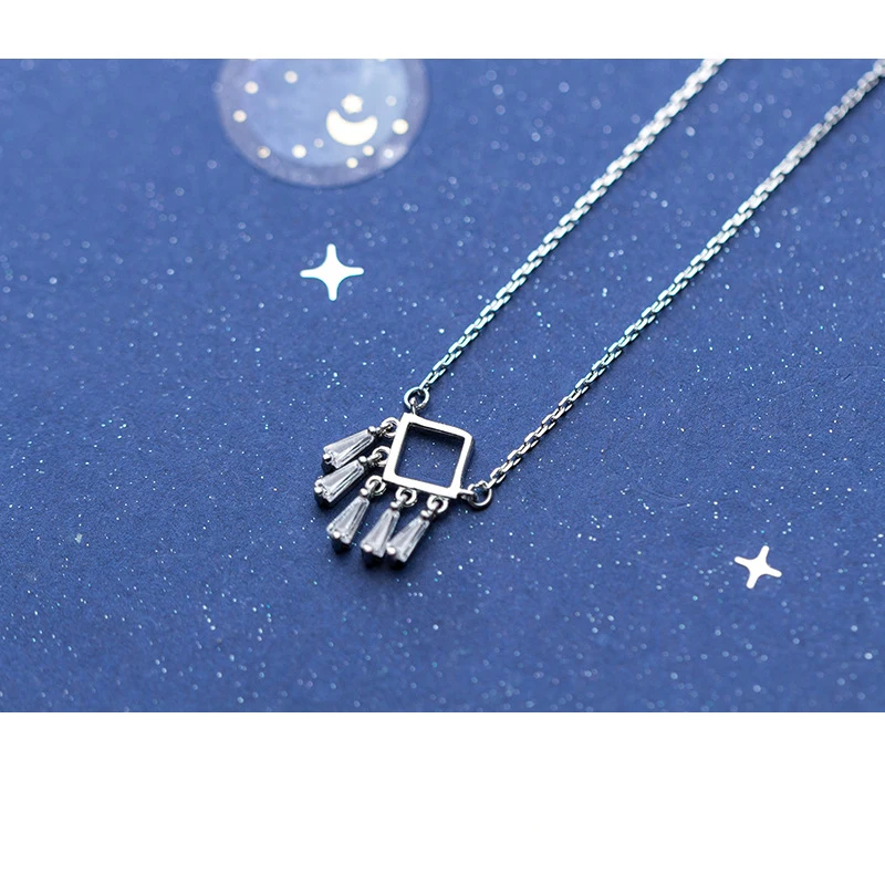 MloveAcc Genuine 925 Sterling Silver Square Geometric Pendant with CZ Tassel Necklaces for Women Sterling Silver Jewelry
MloveAcc Genuine 925 Sterling Silver Square Geometric Pendant with CZ Tassel Necklaces for Women Sterling Silver Jewelry