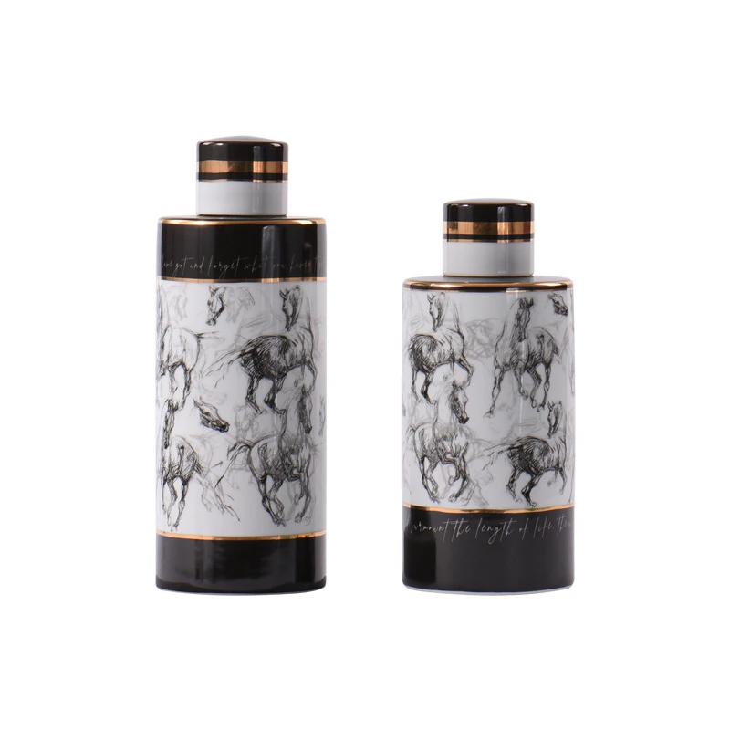Ceramic Storage Jar Black and White Marbling Soft Decoration Home Decoration Living Room Decoration
Ceramic Storage Jar Black and White Marbling Soft Decoration Home Decoration Living Room Decoration