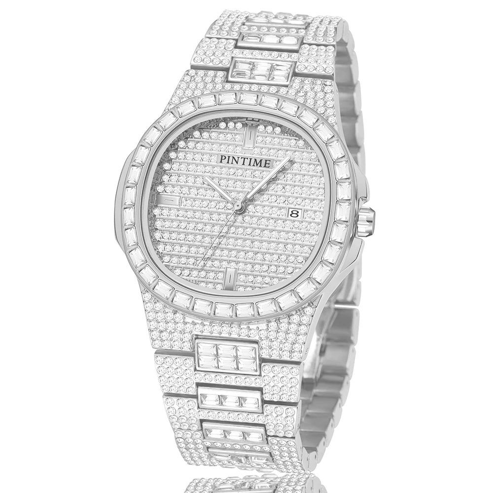 PINTIME Iced Out Mens Watches Top Brand Luxury Diamond Watch Men Quartz Gold Clock Hip Hop erkek kol saati relojes montre homme
PINTIME Iced Out Mens Watches Top Brand Luxury Diamond Watch Men Quartz Gold Clock Hip Hop erkek kol saati relojes montre homme