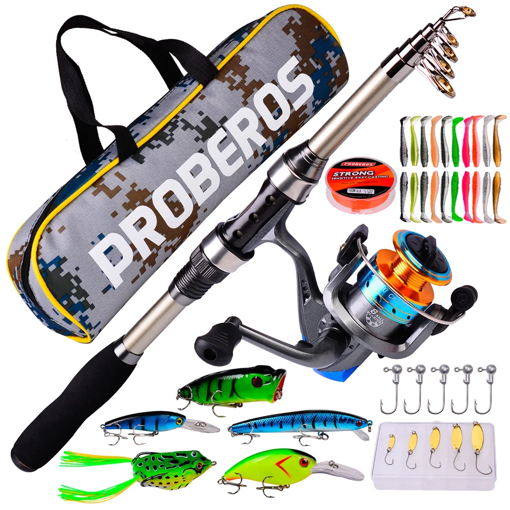 Portable Fishing Rod Reel Combo Set Casting Rod Spinning Reel Fishing Line Fishing Bait Spoons Set with Bag for Beginner Adults
Portable Fishing Rod Reel Combo Set Casting Rod Spinning Reel Fishing Line Fishing Bait Spoons Set with Bag for Beginner Adults