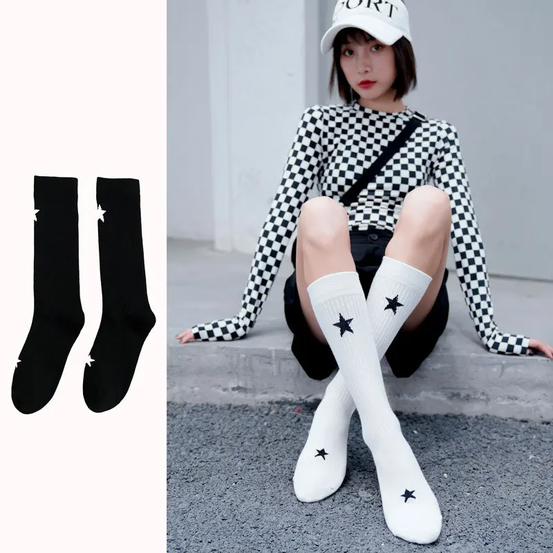 Women Knee Socks INS Calf Sock Lady Cotton Star Korean Style Stockings Long Smiling Face Women's Stocking High Female Calcetines
Women Knee Socks INS Calf Sock Lady Cotton Star Korean Style Stockings Long Smiling Face Women's Stocking High Female Calcetines