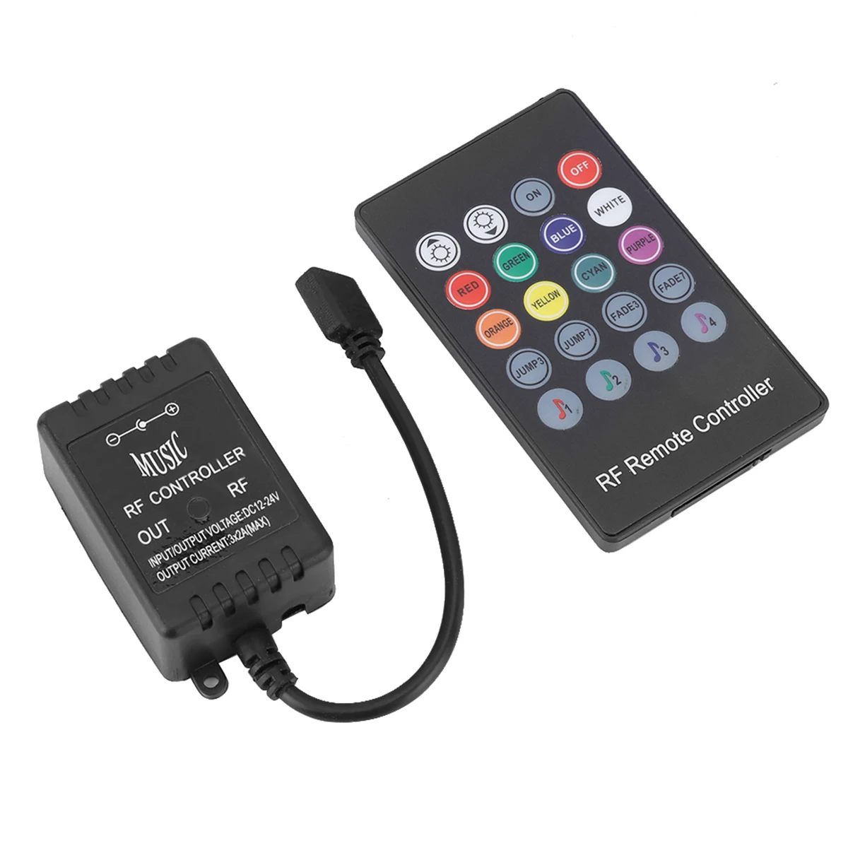 DC 12-24V 20Keys LED Music Controller RF Music Sensor Remote Control for RGB LED Strip LightDC 12-24V 20Keys LED Music Controlle
DC 12-24V 20Keys LED Music Controller RF Music Sensor Remote Control for RGB LED Strip LightDC 12-24V 20Keys LED Music Controlle