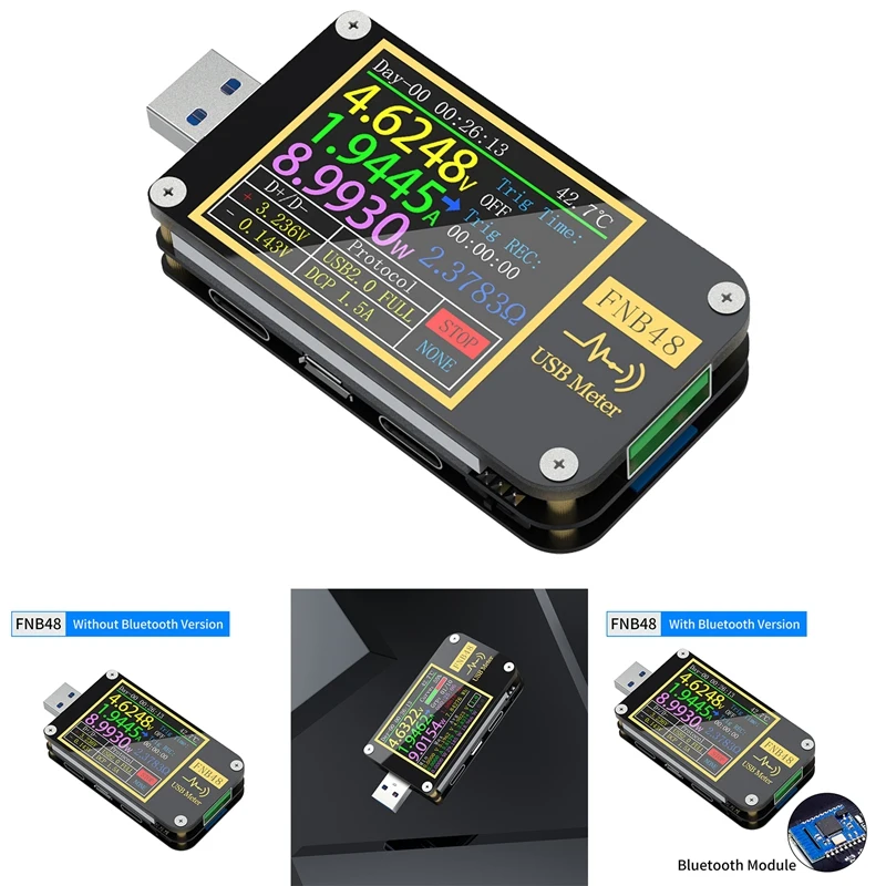 FNB48 PD Trigger Voltmeter Amperemeter Current Voltmeter USB Tester QC4 PD3.0 2.0 Charging Protocol Capacity Test
FNB48 PD Trigger Voltmeter Amperemeter Current Voltmeter USB Tester QC4 PD3.0 2.0 Charging Protocol Capacity Test