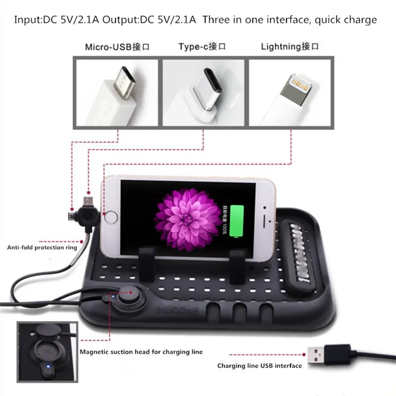 Фото Новый Автомобильный держатель для телефона с зарядкой USB DACIA key logan duster sandero lodgy stepway