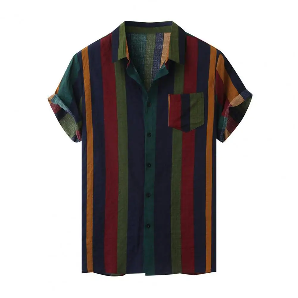 Beach Shirt Blouses Tops Stripe Casual Shirt Single-breasted Men Short sleeve buttons lapel shirt Hawaiian Blouses Beachwear Top
Beach Shirt Blouses Tops Stripe Casual Shirt Single-breasted Men Short sleeve buttons lapel shirt Hawaiian Blouses Beachwear Top