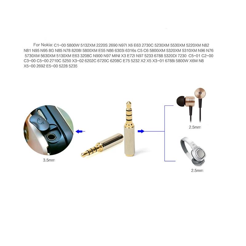 3.5mm to 2.5mm / 2.5 mm to 3.5 mm Adapter Converter Stereo Audio Headphone Jack High Quality guitars
3.5mm to 2.5mm / 2.5 mm to 3.5 mm Adapter Converter Stereo Audio Headphone Jack High Quality guitars