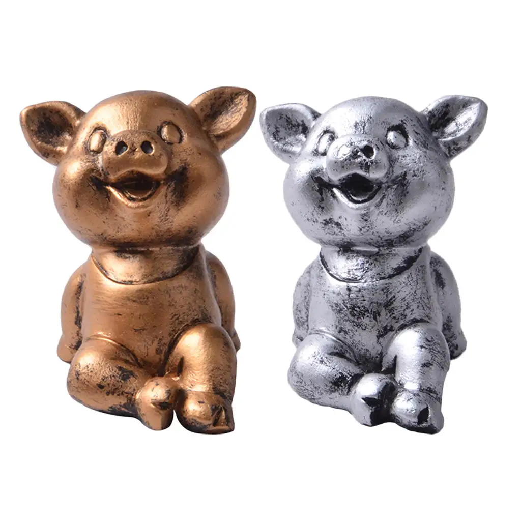 2x Vintage Style Mini Animal Statue Resin Pig Figure Home Decor 
2x Vintage Style Mini Animal Statue Resin Pig Figure Home Decor