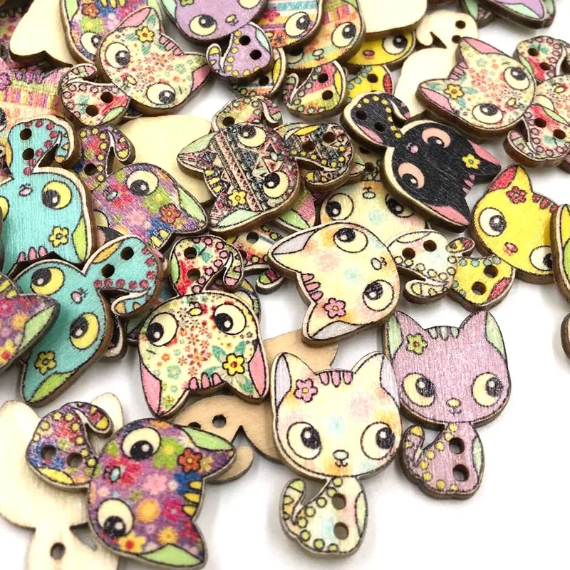 30pcs Mix Color Cat Wood Buttons 2Holes Sewing Crafts 17x26mm WB416
30pcs Mix Color Cat Wood Buttons 2Holes Sewing Crafts 17x26mm WB416