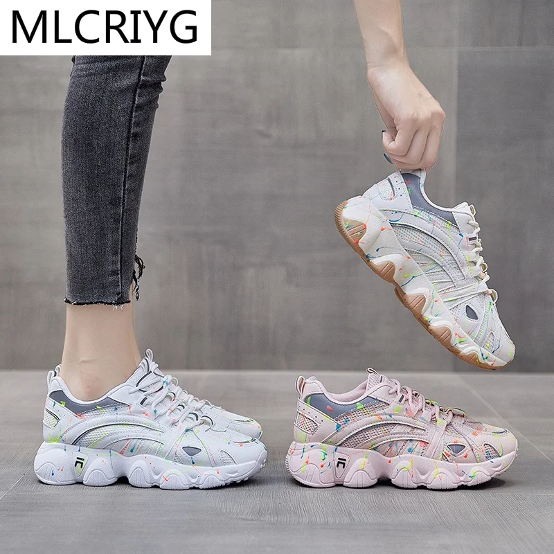 Women's Chunky Sneakers Fashion Platform Shoes 2021 Spring Lace-up Breathable Luminous Vulcanized Shoes Round Toe Casual Shoes
Women's Chunky Sneakers Fashion Platform Shoes 2021 Spring Lace-up Breathable Luminous Vulcanized Shoes Round Toe Casual Shoes