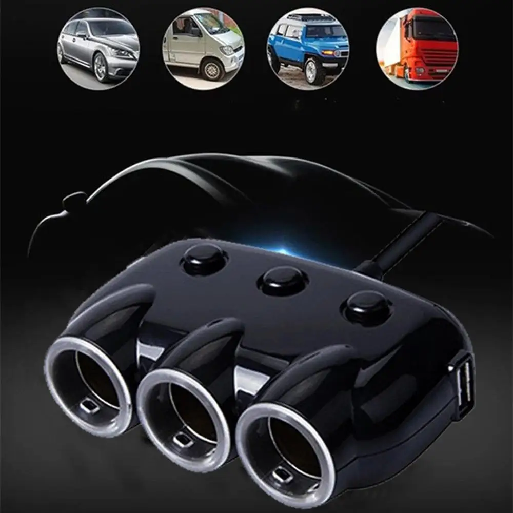 12-24V 3 Socket USB Auto Car Cigarette Lighter Socket Splitter Multifunction Charger Plug Adapter Quick Charger Accessories
12-24V 3 Socket USB Auto Car Cigarette Lighter Socket Splitter Multifunction Charger Plug Adapter Quick Charger Accessories