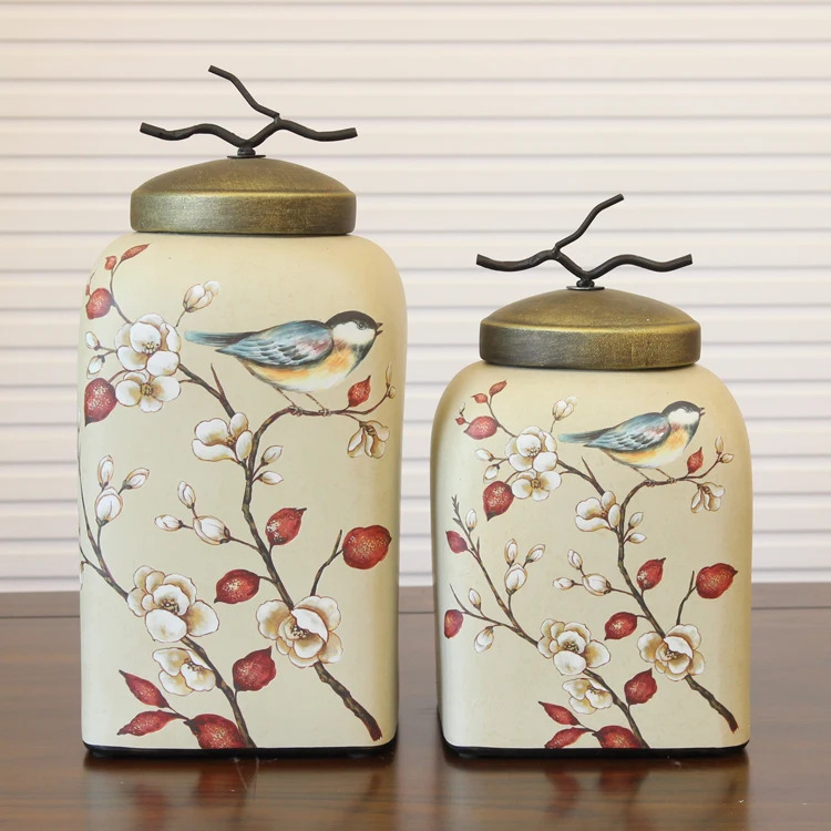 American retro ceramic storage tank Chinese living room porch home soft decorations European creative crafts
American retro ceramic storage tank Chinese living room porch home soft decorations European creative crafts