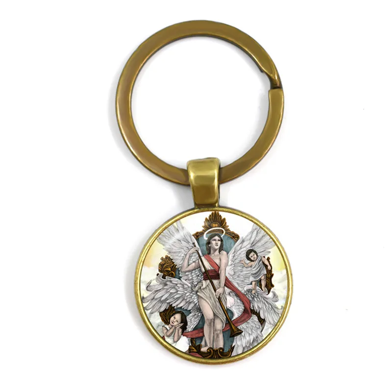Новые мужские Брелоки для ключей Archangel St.Michael Protect Me Saint Shield Protection Charm русский Orhodox