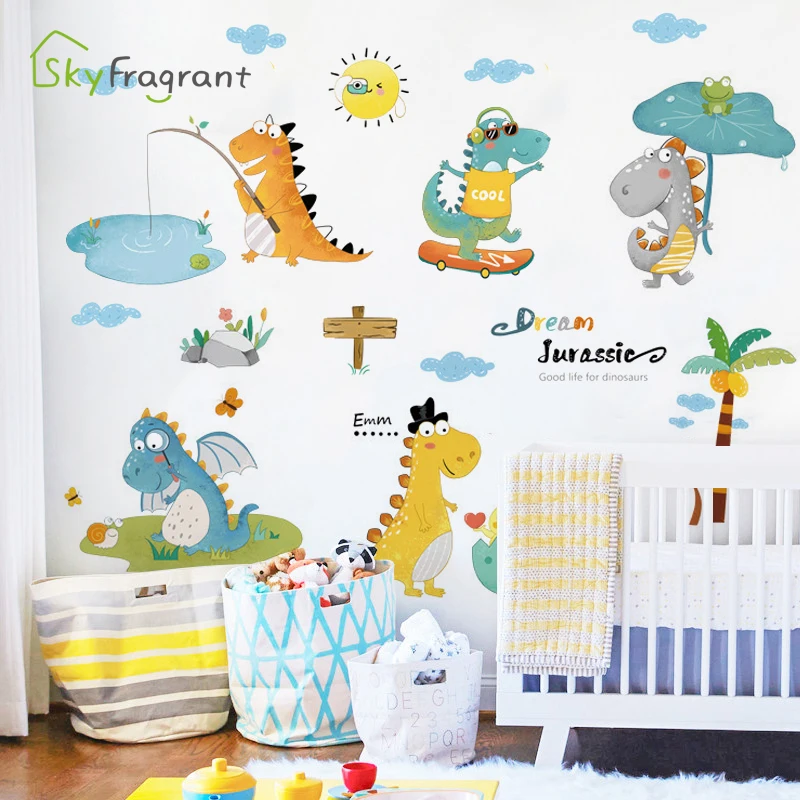 Fantasy Jurassic Cartoon Wall Sticker Self-adhesive Kids Room Decoration Bedroom Decor Home Cute Dinosaur Background Wall Decor
Fantasy Jurassic Cartoon Wall Sticker Self-adhesive Kids Room Decoration Bedroom Decor Home Cute Dinosaur Background Wall Decor