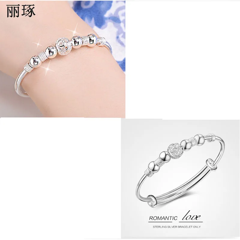 Nine transfer beads ladies bracelet silver plated exquisite ball initial bracelet
Nine transfer beads ladies bracelet silver plated exquisite ball initial bracelet