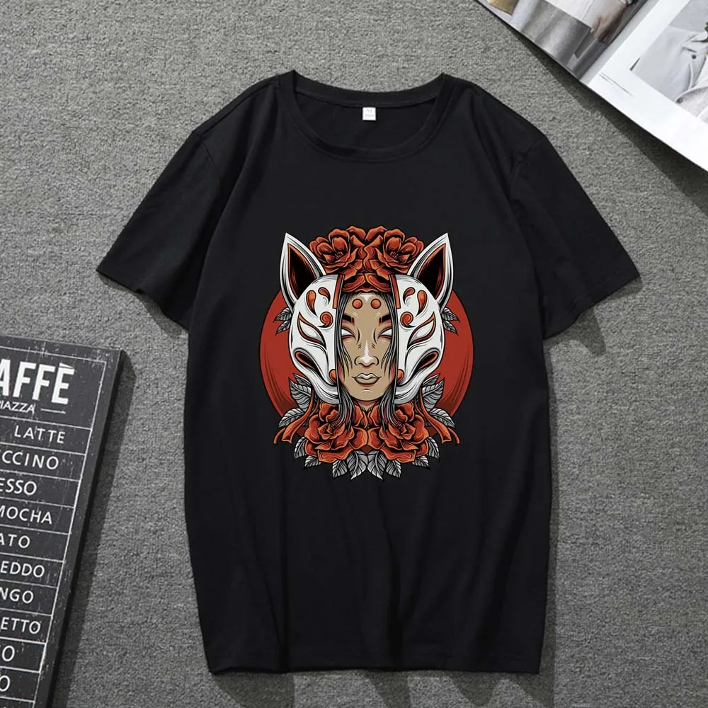 Black T-shirt Men and Women Round Neck Street Style Funny Mask Pattern Printing Personality Short-sleeved Breathable Top
Black T-shirt Men and Women Round Neck Street Style Funny Mask Pattern Printing Personality Short-sleeved Breathable Top