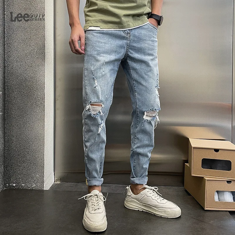 Spring autumn 2021 ripped jeans men's trendy brand slim light-colored beggar long pants Korean casual teenager pencil pants
Spring autumn 2021 ripped jeans men's trendy brand slim light-colored beggar long pants Korean casual teenager pencil pants