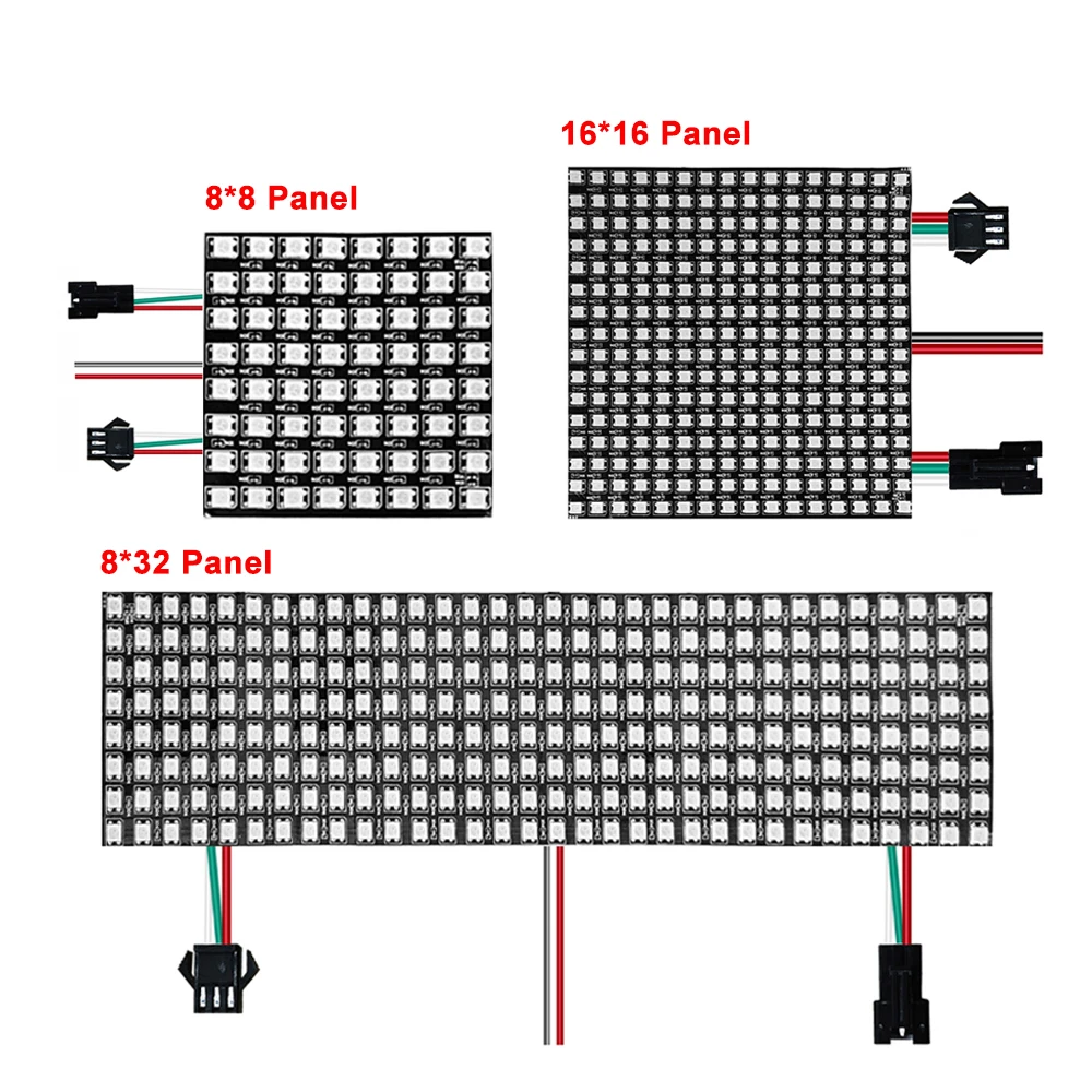 DC5V WS2812B Digital Panel 5050 RGB Matrix Flexible Screen Individually Addressable LED Strip 16*16/8*32 /8*8 64/256Pixels
DC5V WS2812B Digital Panel 5050 RGB Matrix Flexible Screen Individually Addressable LED Strip 16*16/8*32 /8*8 64/256Pixels