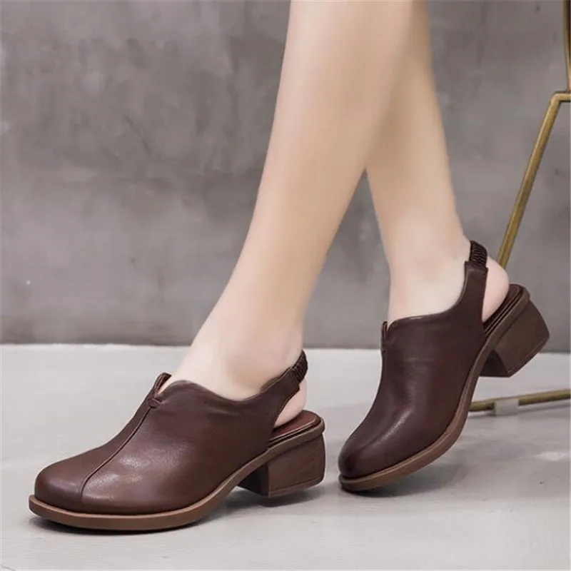 Best Sale 2021 New Summer Round Head Full Genuine Leather Sandals Fashion Casual Sandals Elegant Comfort Women High Heel Sandals
Best Sale 2021 New Summer Round Head Full Genuine Leather Sandals Fashion Casual Sandals Elegant Comfort Women High Heel Sandals