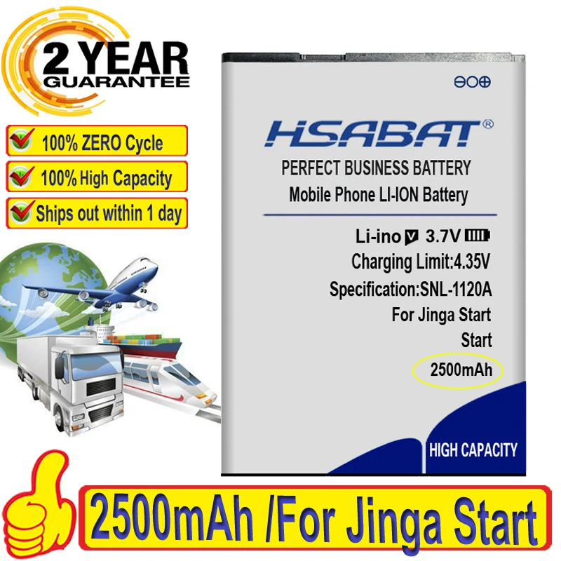 Топ бренд 100% новый аккумулятор 2500 мАч для стартовых батарей Jinga + Бесплатный
