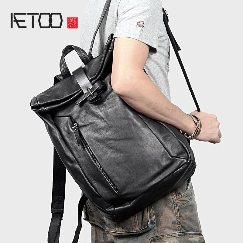 AETOO Leather shoulder bag, men's leisure business backpack, men's head leather travel bag, computer bag
AETOO Leather shoulder bag, men's leisure business backpack, men's head leather travel bag, computer bag