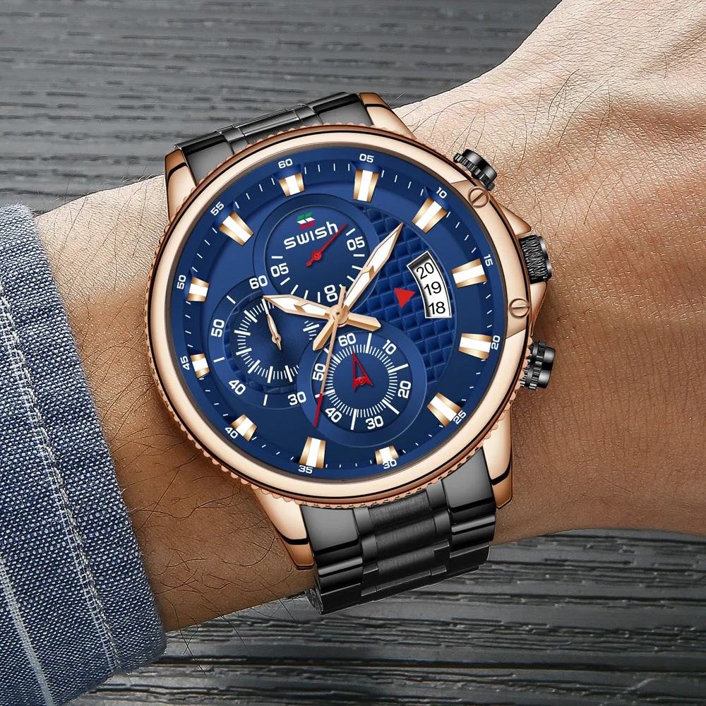 Relogio Masculino Luxury Black Steel Watches Men Top Brand Fashion Sports Chronograph Quartz Wristwatches Mens Waterproof Clock 
Relogio Masculino Luxury Black Steel Watches Men Top Brand Fashion Sports Chronograph Quartz Wristwatches Mens Waterproof Clock