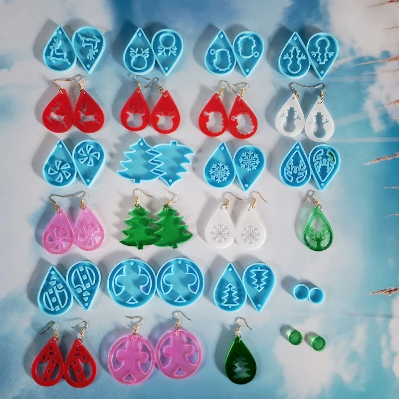 Christmas Earrings Epoxy Resin Mold Ear Drop Dangler Pendants Silicone Mould DIY Crafts Jewelry Necklace Casting Tools
Christmas Earrings Epoxy Resin Mold Ear Drop Dangler Pendants Silicone Mould DIY Crafts Jewelry Necklace Casting Tools