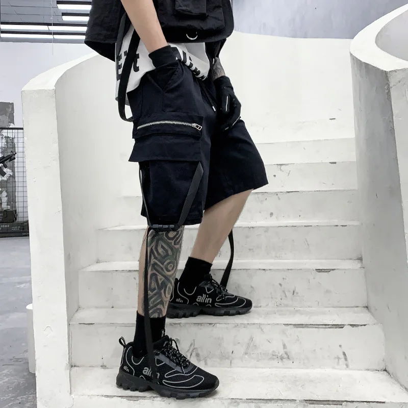 SEVEYFAN Men's Cargo Shorts Big Pocket with Zipper Ribbon Hip Hop Fashion Street Loose Sports Shorts for Male
SEVEYFAN Men's Cargo Shorts Big Pocket with Zipper Ribbon Hip Hop Fashion Street Loose Sports Shorts for Male