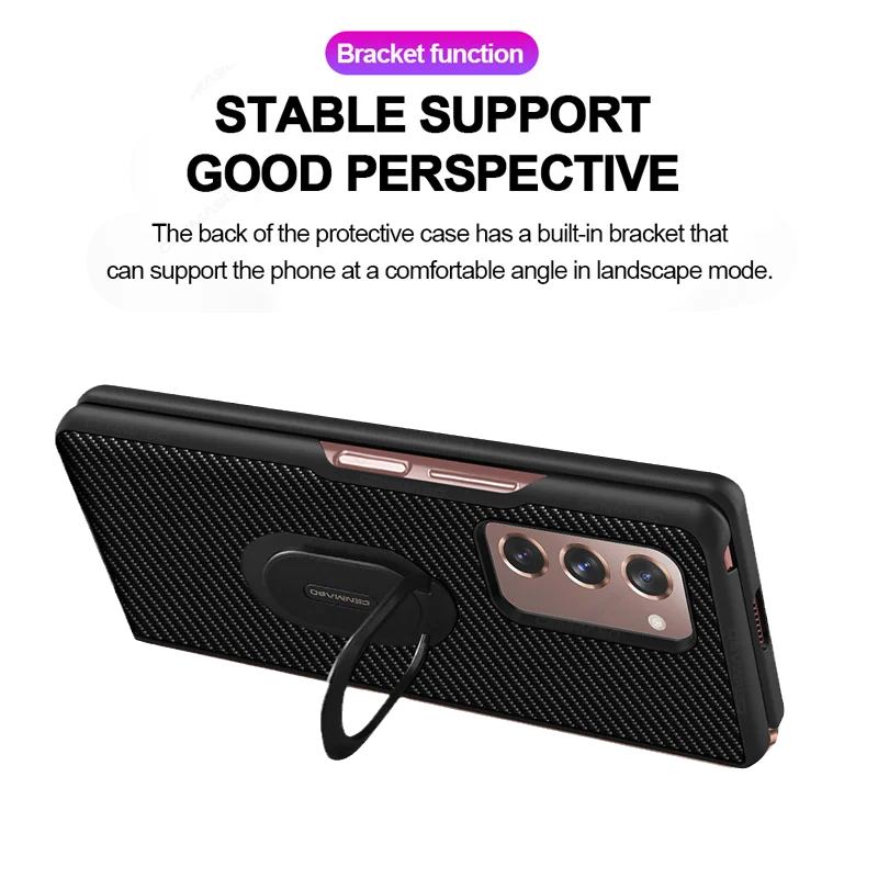 For Samsung Fold2 5G Case Luxury Carbon Fiber Texture Leather Stand Shockproof Back Cover for Samsung Galaxy Z Fold 2 Case
For Samsung Fold2 5G Case Luxury Carbon Fiber Texture Leather Stand Shockproof Back Cover for Samsung Galaxy Z Fold 2 Case