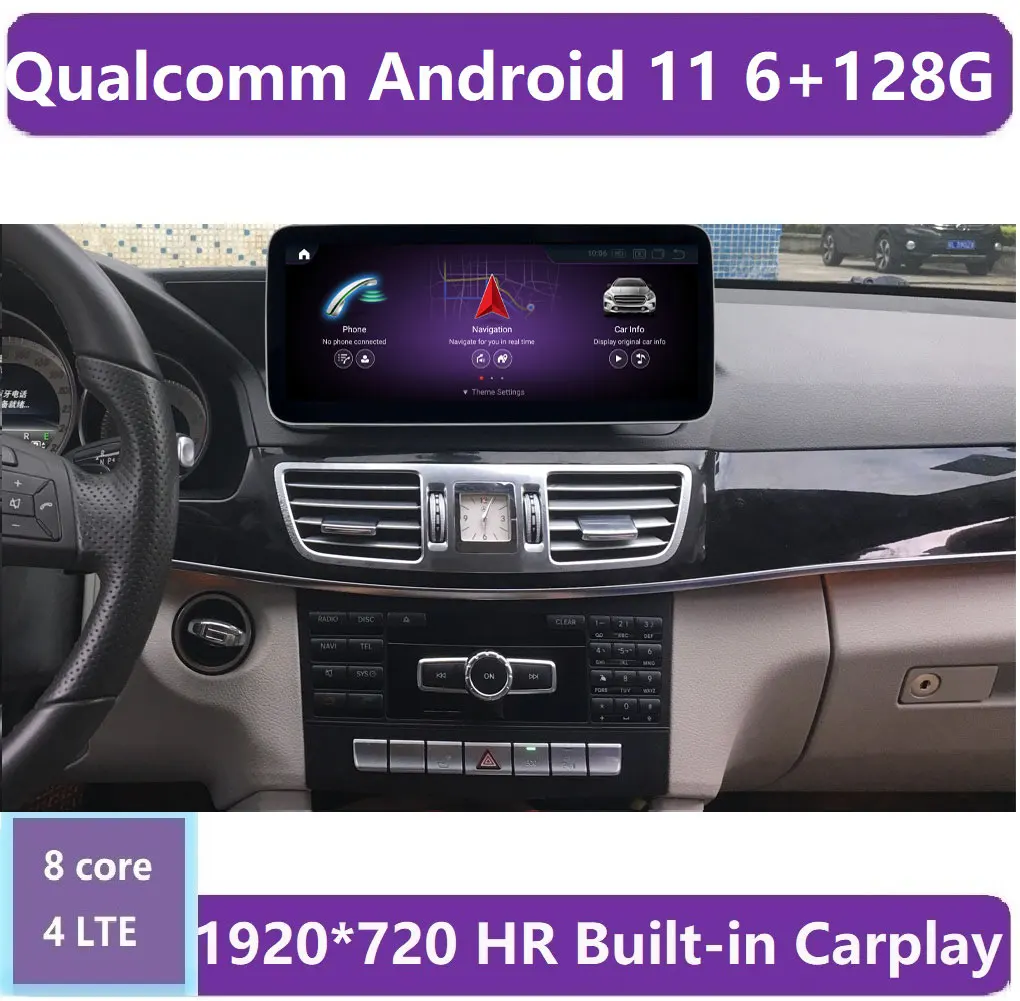 6 + 128G Qualcomm Android 11 Автомобильная командная система экран для Mercedes Benz E Class 2009-2014 IPS LTE