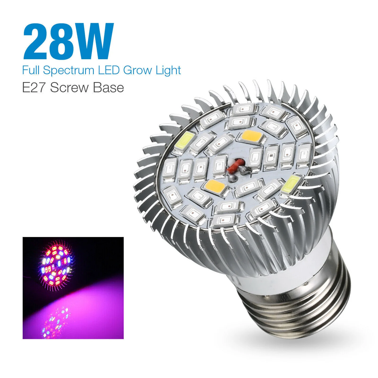 Full Spectrum E27 LED Grow Light Bulb 28W Grow Plant Light for Planting Greenhouse Organic Indoor Plants 
Full Spectrum E27 LED Grow Light Bulb 28W Grow Plant Light for Planting Greenhouse Organic Indoor Plants