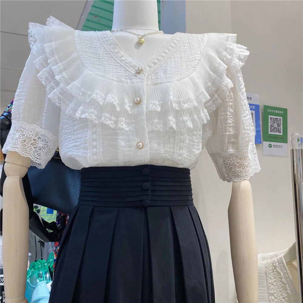 2021 Summer New Korean Style Elegant V-neck Shirt Puff Sleeve Blouse Slimming Lace Top for Women Sweet
2021 Summer New Korean Style Elegant V-neck Shirt Puff Sleeve Blouse Slimming Lace Top for Women Sweet