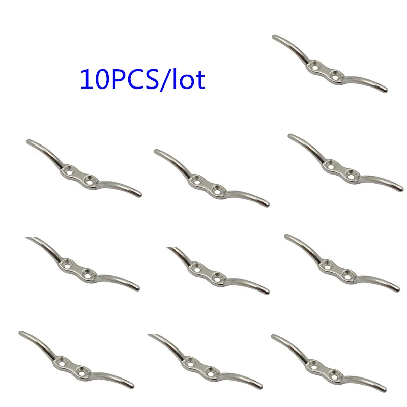 

10PCS FlagPole Rope Cleat 112mm 151mm Marine Grade Stainless Steel 316 Boat Mooring Cleats Rope For Boat Yacht