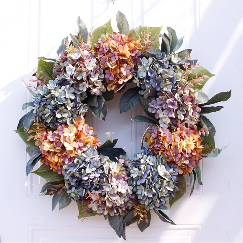 56CM Artificial Autumn Purple Hydrangea Wreath Natural Rattan Garlands Wedding Wall Decoration Backdrop Home Door Decor
56CM Artificial Autumn Purple Hydrangea Wreath Natural Rattan Garlands Wedding Wall Decoration Backdrop Home Door Decor