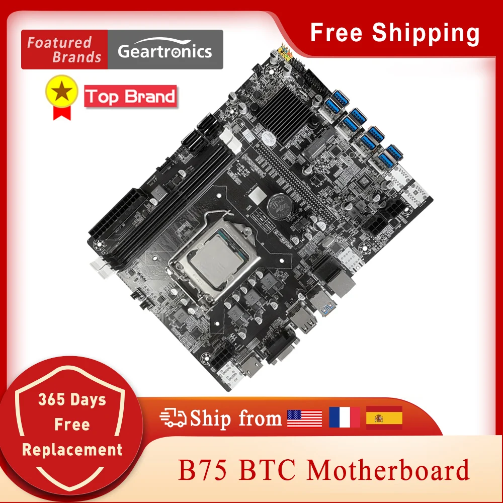 Материнская плата B75 для майнинга, USB3.0 разъем для графической карты LGA1155, поддержка DDR3 DIMM RAM, компьютерная материнская плата для майнинга BTC ETH
Материнская плата B75 для майнинга, USB3.0 разъем для графической карты LGA1155, поддержка DDR3 DIMM RAM, компьютерная материнская плата для майнинга BTC ETH