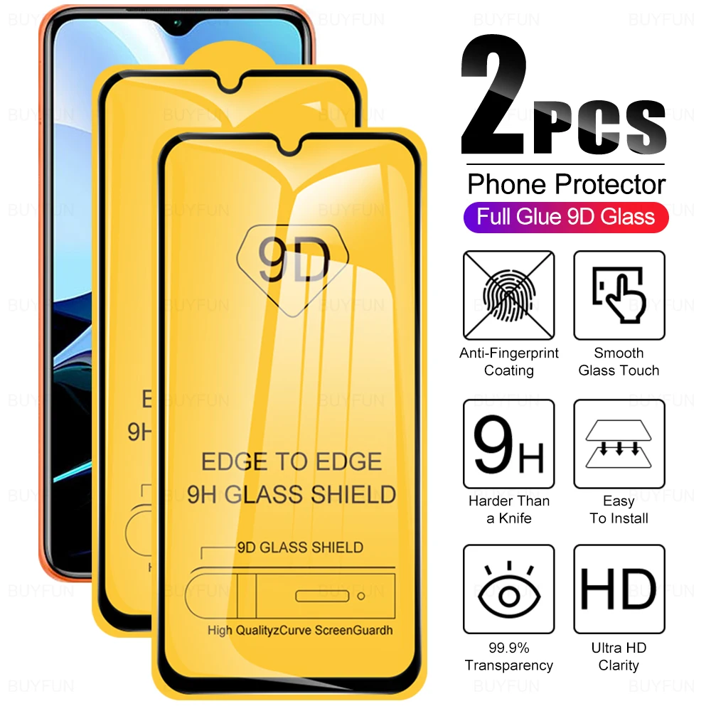 

2pcs 9D Full Glue Glass Protective For Xiaomi Redmi 9T 9A 9C Note 9 Pro Max 9S Mi 9 T Mi9 Se Lite Screen Protector Tempered Film