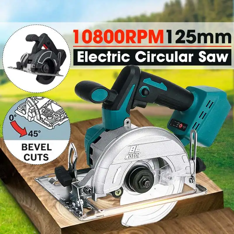 10800RPM 125mm Cordless Electric Circular Wood Cutter 0° to 45° Adjustable Cutting Sawing Machine for 18V Makita Battery
10800RPM 125mm Cordless Electric Circular Wood Cutter 0° to 45° Adjustable Cutting Sawing Machine for 18V Makita Battery