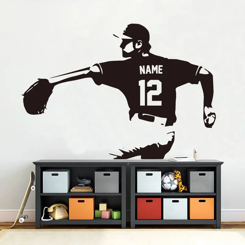 Personalized Name & Number Sport Baseball Player Wall Sticker Vinyl Home Decor Boys Room Playroom Decals Mural Wallpaper 4754
Personalized Name & Number Sport Baseball Player Wall Sticker Vinyl Home Decor Boys Room Playroom Decals Mural Wallpaper 4754