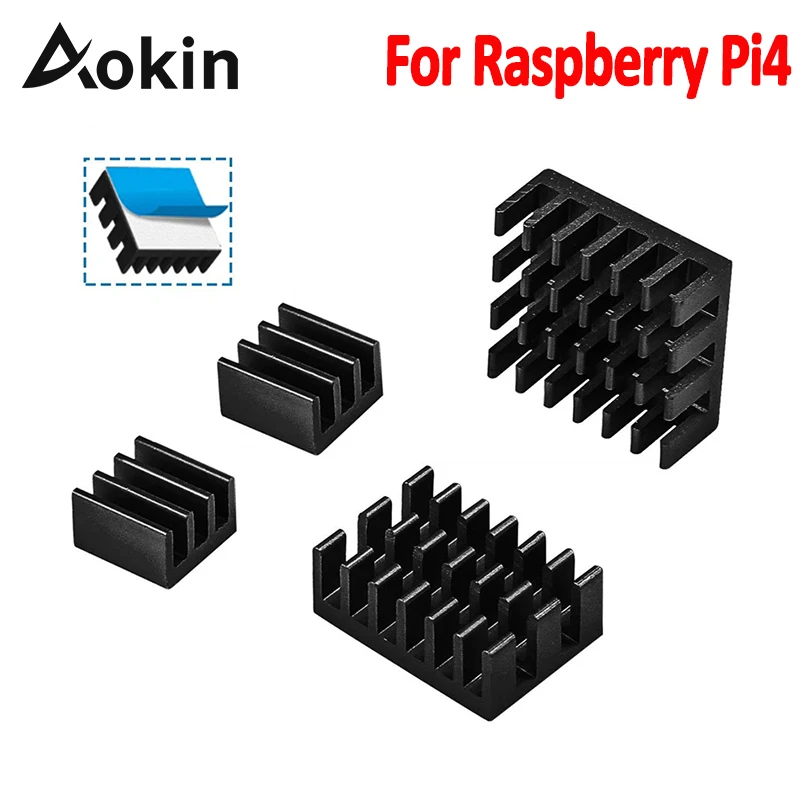 Радиатор Aokin для Raspberry Pi 4B алюминиевый радиатор кулер 4|Аксессуары