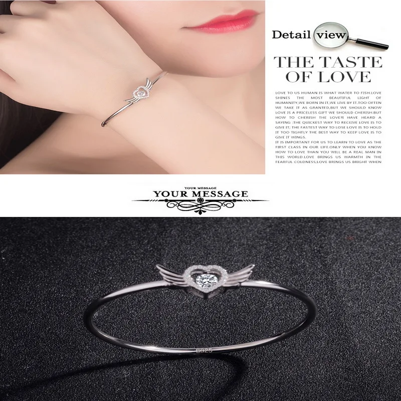 Dicotico Angel Wings Heart Charm Bangle Women 925 Sterling Jewelry Kfb774-t
Dicotico Angel Wings Heart Charm Bangle Women 925 Sterling Jewelry Kfb774-t