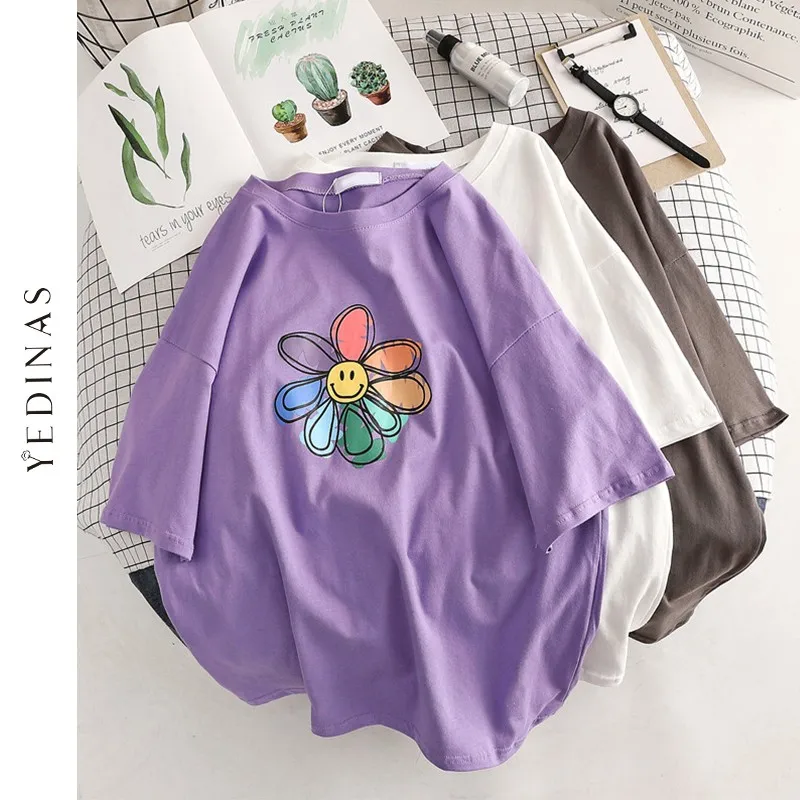 Sunflower Print T Shirt Women Summer T-shirt Cotton Female Japanese Style Aesthetics Tops Oversized Streetwear Tee Shirt
Sunflower Print T Shirt Women Summer T-shirt Cotton Female Japanese Style Aesthetics Tops Oversized Streetwear Tee Shirt